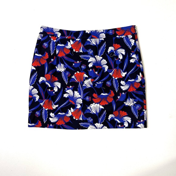 J. Crew Dresses & Skirts - J.Crew Floral Print Skirt - Blue, Red, White Size 10
